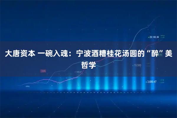 大唐资本 一碗入魂：宁波酒糟桂花汤圆的“醉”美哲学