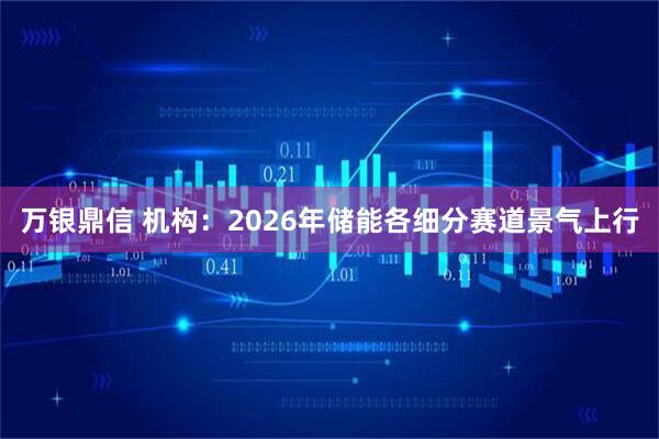 万银鼎信 机构：2026年储能各细分赛道景气上行