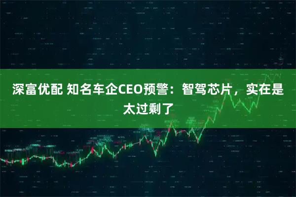 深富优配 知名车企CEO预警:智驾芯片,实在是太过剩了