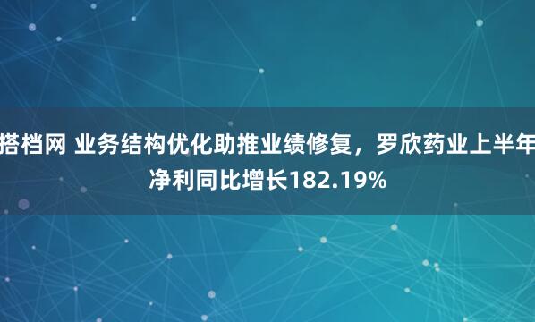 搭档网 业务结构优化助推业绩修复，罗欣药业上半年净利同比增长182.19%